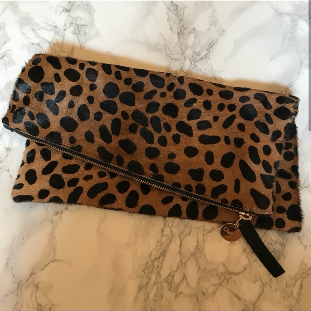 Clare V Leopard Clutch.